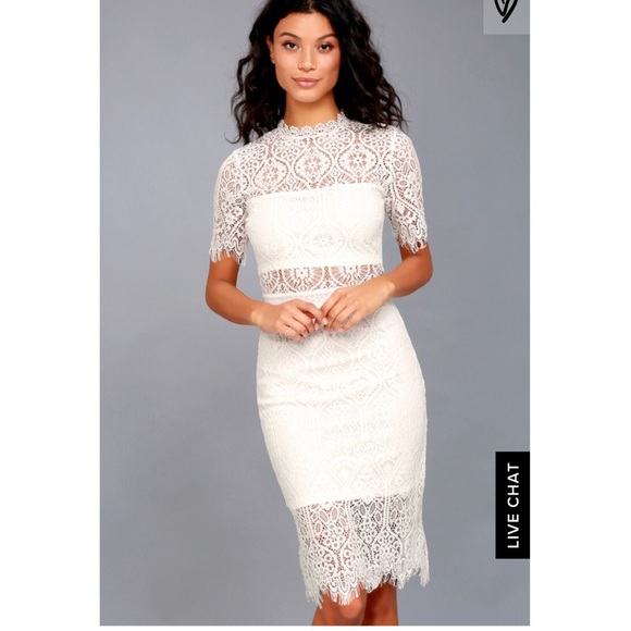 White Sheer Lace Short Sleeve Mini Dress | Womens | Medium (Available in L) | 100% Polyester | Lulus